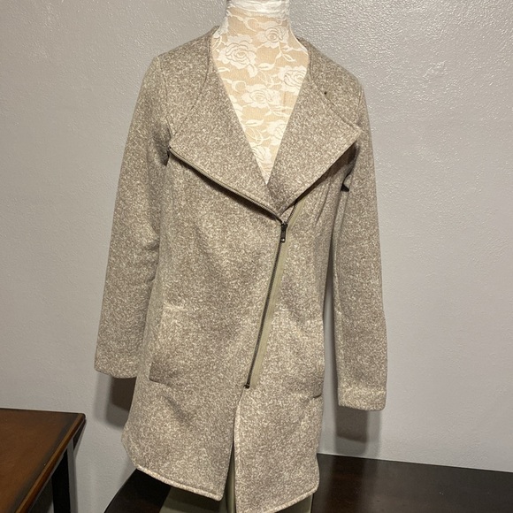 Banana Republic Marled Knit Moto Zip Coat Jacket with Asymmetrical Front zip - Picture 1 of 8